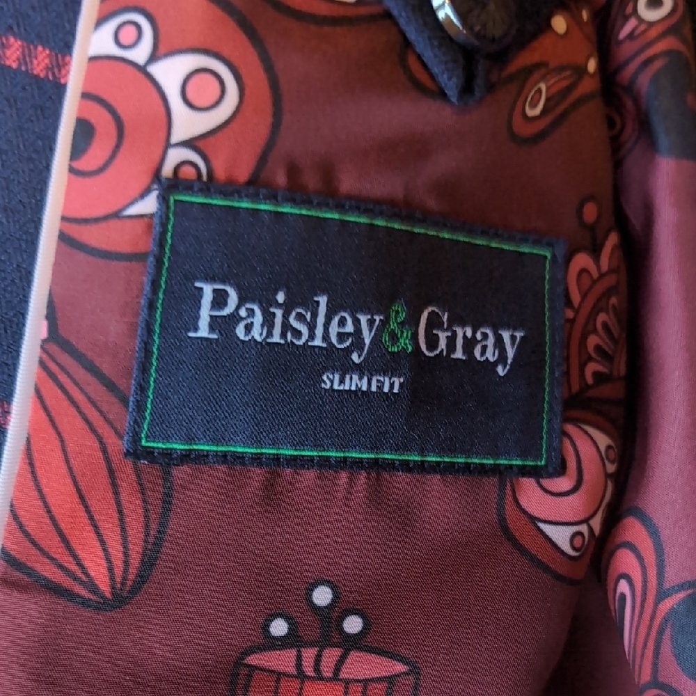 Paisley & Gray Navy Suit with Red Windowpane - Picture 2 of 4